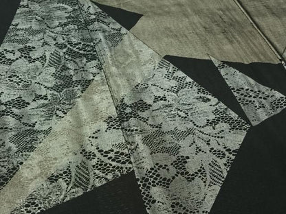 平和屋着物▽訪問着　無双　紗袷　紗×絽　切嵌花文　正絹　逸品　AABH8671jh