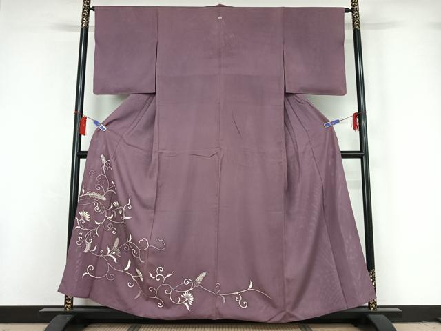平和屋着物▽豪華色留袖　絽袷　絽×絽　花唐草文　正絹　逸品　AABH8672jh