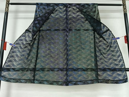 平和屋着物▽袖なし羽織　スリーシーズン　春夏秋　塵除け　束ね芝文　正絹　逸品　AABH8673jh