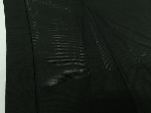 平和屋着物▽男性　黒紋付　羽織　暗黒色　正絹　逸品　AABH8674jh