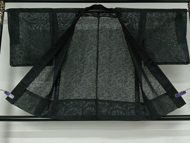 平和屋着物▽羽織　スリーシーズン　春夏秋　塵除け　流水花文　正絹　逸品　AABH8675jh