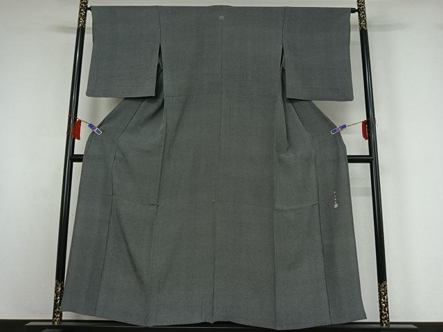 平和屋着物▽寺山存男　江戸小紋　単衣　行儀　黒地　正絹　逸品　AABH8679jh