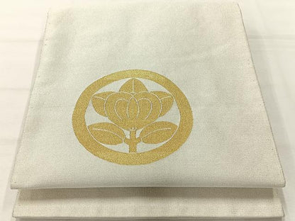 平和屋着物◎綴れ　八寸名古屋帯　花丸文　金銀糸　正絹　逸品　AABH8692uk