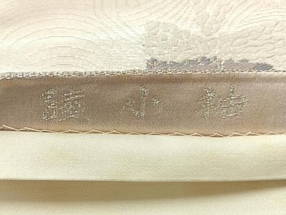 平和屋着物◎六通柄袋帯　綾小袖　銀糸　正絹　逸品　AABH8694uk