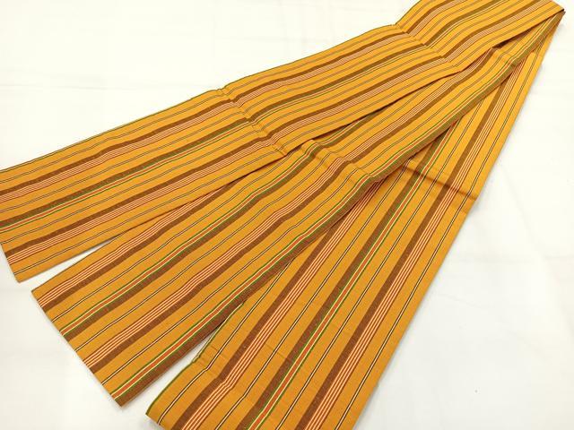 平和屋着物◎半幅帯　紬地　間道　正絹　逸品　AABH8697uk