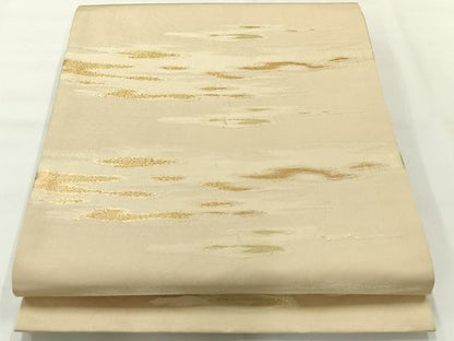 平和屋着物◎太鼓柄袋帯　霞文　金糸　正絹　逸品　AABH8707uk