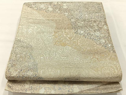 平和屋着物◎六通柄袋帯 道長文 金糸 正絹 逸品 AABH8713uk