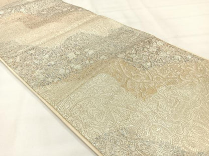 平和屋着物◎六通柄袋帯 道長文 金糸 正絹 逸品 AABH8713uk