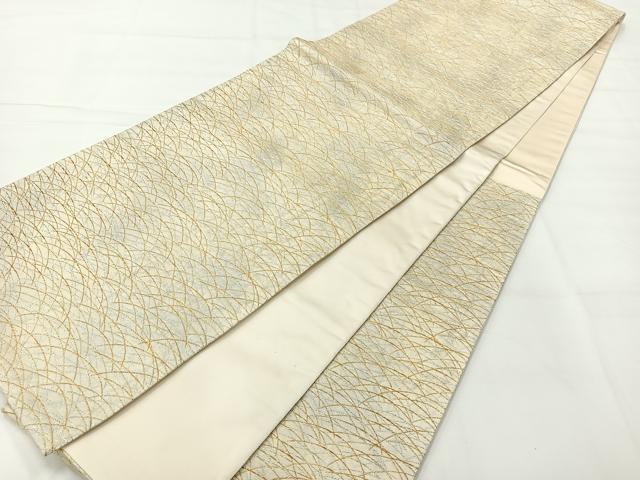 平和屋着物◎六通柄袋帯　芝文　金銀糸　正絹　逸品　AABH8736uk