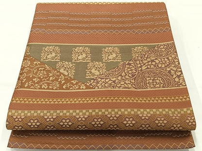 平和屋着物◎六通柄袋帯　唐織　名物裂　正絹　逸品　AABH8745uk