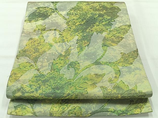 平和屋着物◎六通柄袋帯　花唐草文　正絹　逸品　AABH8750uk