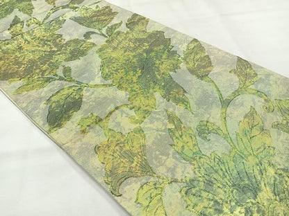 平和屋着物◎六通柄袋帯　花唐草文　正絹　逸品　AABH8750uk