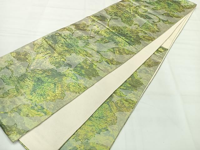 平和屋着物◎六通柄袋帯　花唐草文　正絹　逸品　AABH8750uk