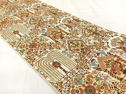 平和屋着物◎六通柄　本袋帯　花天井文　金糸　正絹　逸品　AABH8758uk