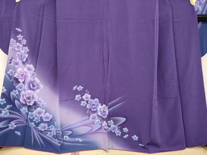 平和屋着物●豪華振袖　舞花文　正絹　逸品　AABH8761ck
