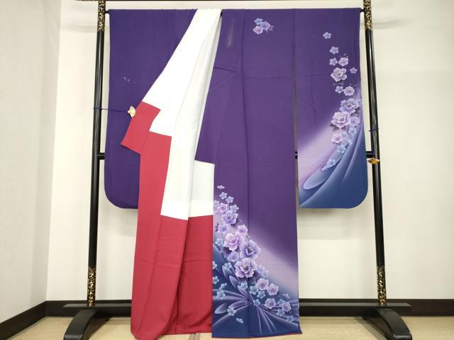平和屋着物●豪華振袖　舞花文　正絹　逸品　AABH8761ck