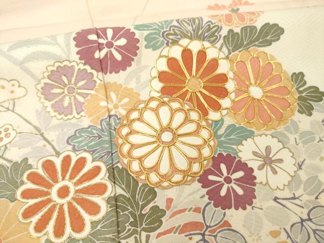 平和屋着物●訪問着　友禅　駒刺繍　花車文　暈し染め　高島屋扱い　正絹　逸品　AABH8765ck