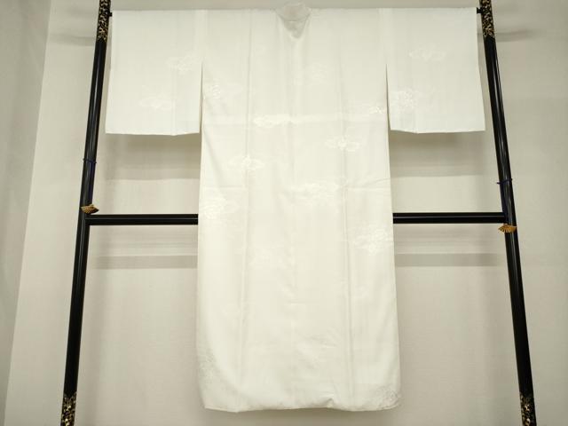 平和屋着物●長襦袢　袷　雲重ね花籬地紋　白色　洗える着物　AABH8766ck 平和屋着物○長襦袢 袷 雲重ね花籬地紋 白色 洗える着物 AABH8766ck