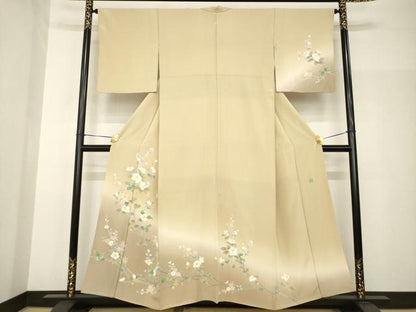 平和屋着物●訪問着　友禅　作家物　枝花文　暈し染め　正絹　逸品　AABH8767ck
