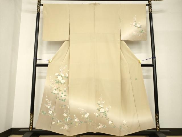平和屋着物●訪問着　友禅　作家物　枝花文　暈し染め　正絹　逸品　AABH8767ck