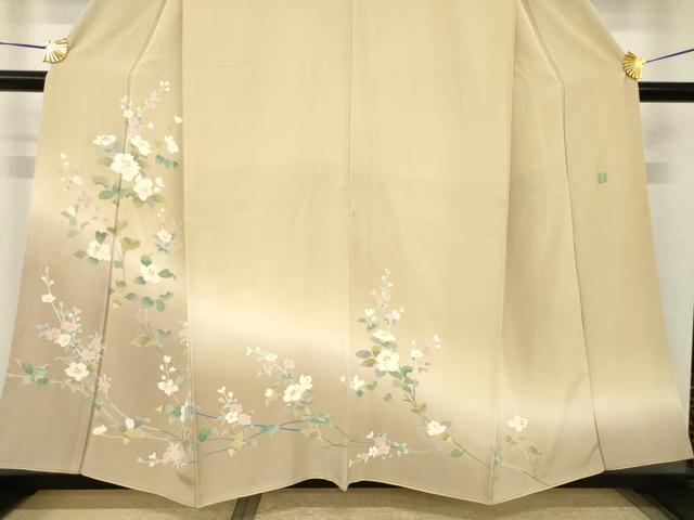 平和屋着物●訪問着　友禅　作家物　枝花文　暈し染め　正絹　逸品　AABH8767ck