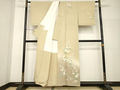 平和屋着物●訪問着　友禅　作家物　枝花文　暈し染め　正絹　逸品　AABH8767ck