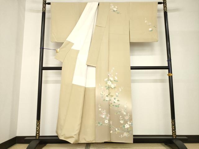 平和屋着物●訪問着　友禅　作家物　枝花文　暈し染め　正絹　逸品　AABH8767ck