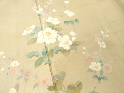 平和屋着物●訪問着　友禅　作家物　枝花文　暈し染め　正絹　逸品　AABH8767ck