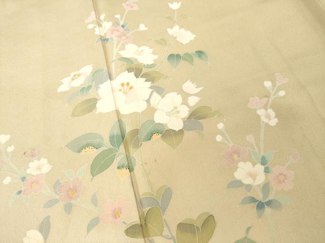 平和屋着物●訪問着　友禅　作家物　枝花文　暈し染め　正絹　逸品　AABH8767ck