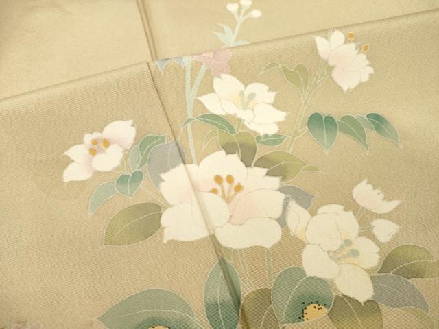 平和屋着物●訪問着　友禅　作家物　枝花文　暈し染め　正絹　逸品　AABH8767ck