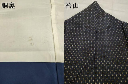 平和屋着物●上質な紬　十字絣　正絹　逸品　AABH8769ck