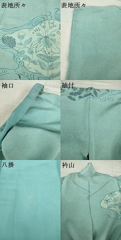 平和屋着物●人間国宝　小宮康孝　江戸小紋　訪問着　更紗花文　鮫小紋柄　三越扱い　正絹　逸品　AABH8772ck