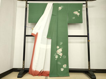平和屋着物●吉澤友禅　吉田蓑助監修　訪問着　舞花文　金彩　正絹　逸品　AABH8773ck