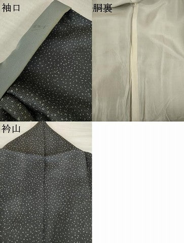 平和屋着物●染色作家　斉藤三才　小紋　大小あられ　正絹　逸品　AABH8778ck