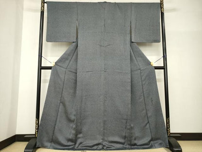 平和屋着物●染色作家　斉藤三才　小紋　大小あられ　正絹　逸品　AABH8778ck