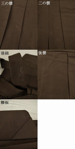 平和屋着物●男性　馬乗り袴　縞　正絹　逸品　AABH8782ck