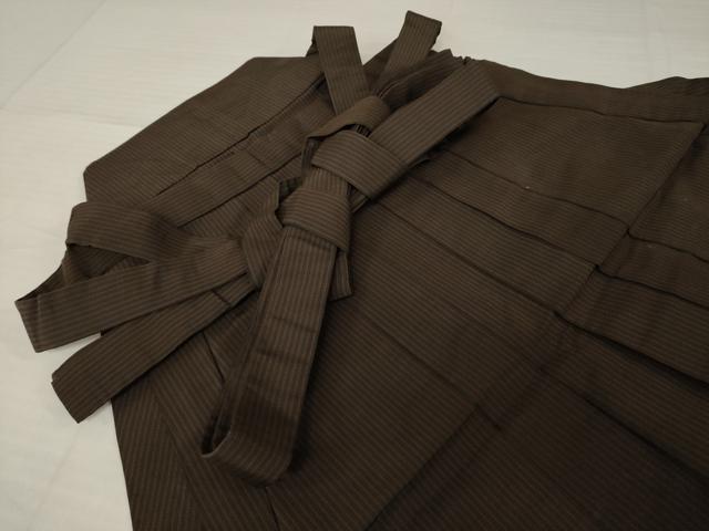 平和屋着物●男性　馬乗り袴　縞　正絹　逸品　AABH8782ck