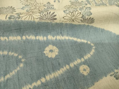 平和屋着物●染織の名門　しょうざん  生紬　訪問着　駒刺繍　流水風景花文　正絹　逸品　AABH8783ck