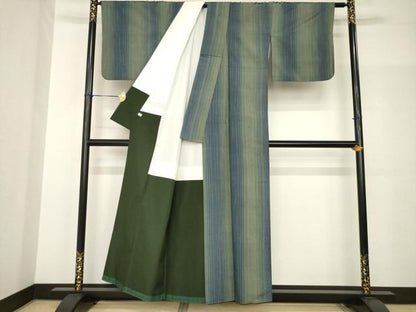 平和屋着物●上質な紬　間道　正絹　逸品　AABH8784ck