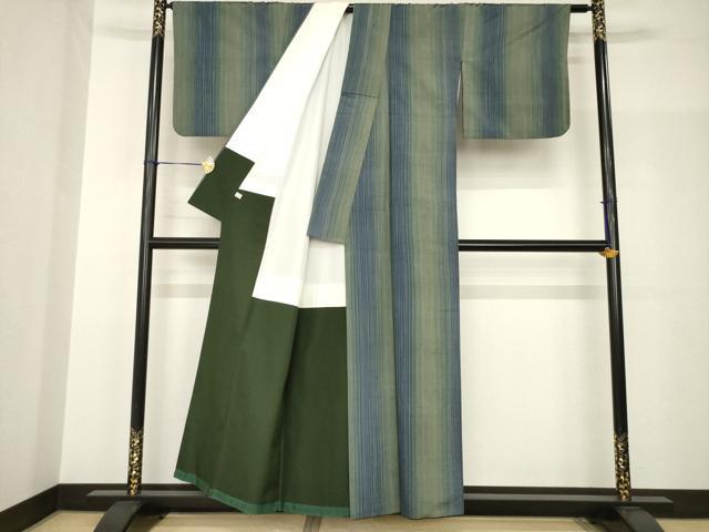 平和屋着物●上質な紬　間道　正絹　逸品　AABH8784ck