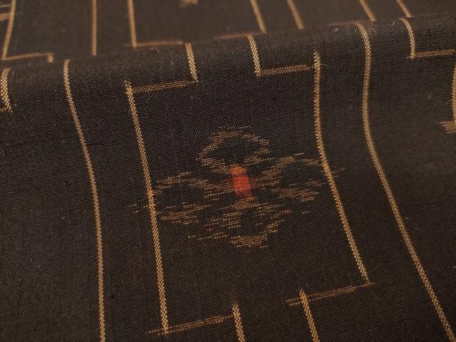 平和屋着物●上質な紬　琉球絣文様　正絹　逸品　AABH8785ck