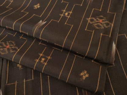 平和屋着物●上質な紬　琉球絣文様　正絹　逸品　AABH8785ck