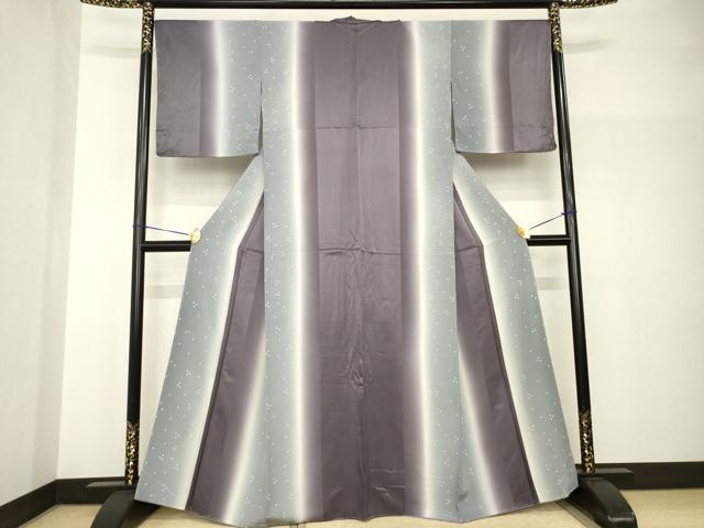 平和屋着物●上質な小紋　間道　暈し染め　正絹　逸品　AABH8787ck