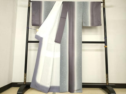 平和屋着物●上質な小紋　間道　暈し染め　正絹　逸品　AABH8787ck