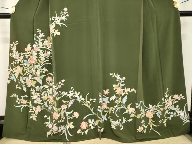 平和屋着物●訪問着　更紗花文　金彩　正絹　逸品　AABH8790ck