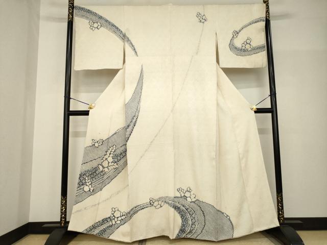 平和屋着物●訪問着　総絞り　流水文　三越扱い　正絹　逸品　AABH8796ck 平和屋着物○訪問着 総絞り 流水文 三越扱い 正絹 逸品 AABH8796ck