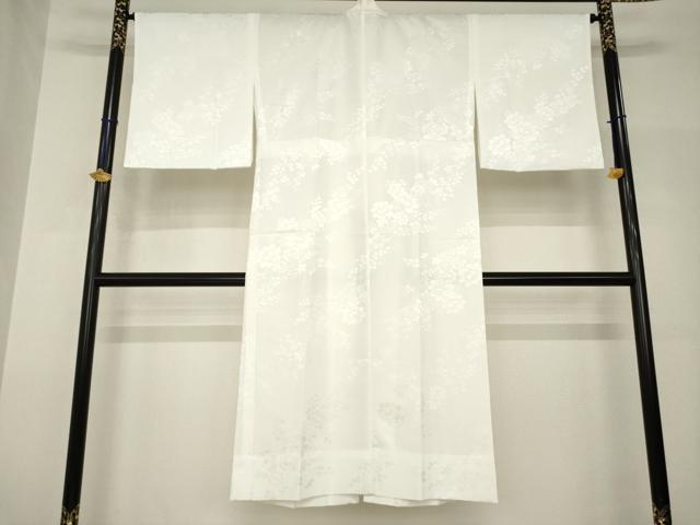 平和屋着物●長襦袢　無双仕立て　草花地紋　白色　正絹　逸品　AABH8805ck