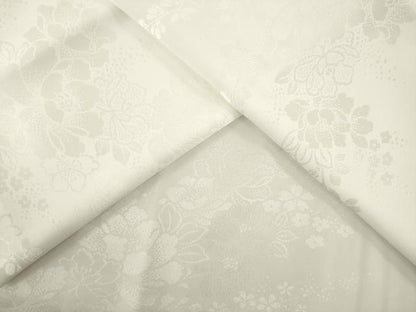 平和屋着物●長襦袢　無双仕立て　草花地紋　白色　正絹　逸品　AABH8805ck