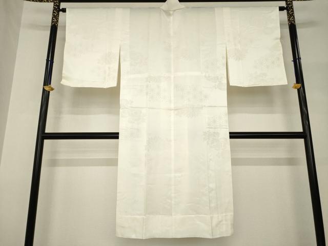 平和屋着物●長襦袢　無双仕立て　麻の葉花地紋　生成り色　正絹　逸品　AABH8806ck 平和屋着物○長襦袢 無双仕立て 麻の葉花地紋 生成り色 正絹 逸品