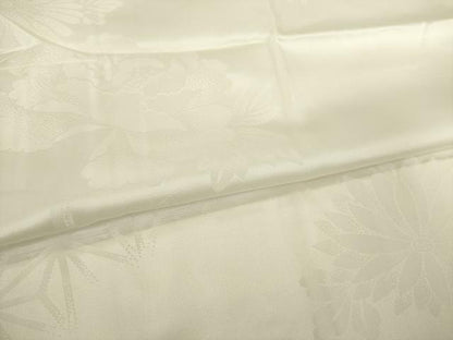 平和屋着物●長襦袢　無双仕立て　麻の葉花地紋　生成り色　正絹　逸品　AABH8806ck